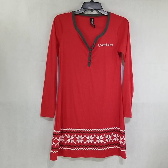 bebe Other - Bebe Nightshirt Pajama Sleep Shirt Snowflake Size M
